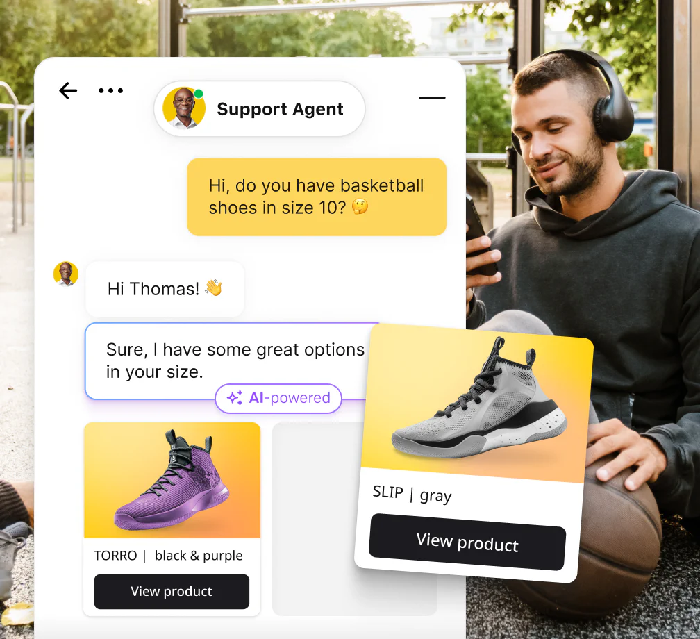 Ein Chatbot bearbeitet eine Anfrage eines Kunden innerhalb eines Chat-Widgets.