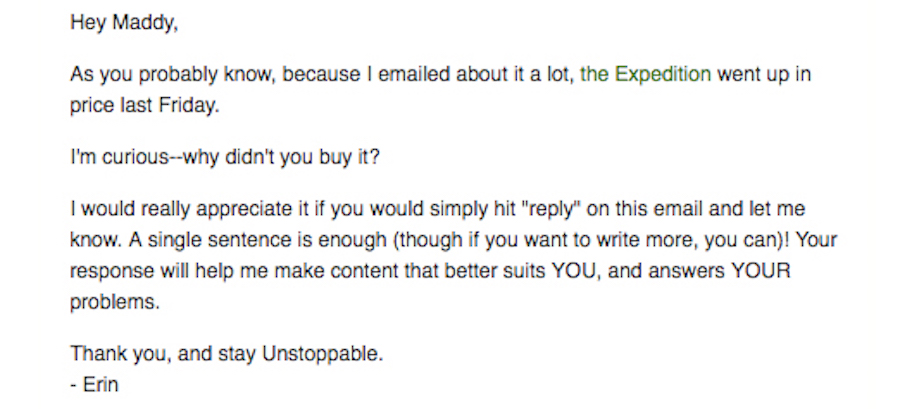 Erin-flynn-membership-email1 Erin flynn abandoned cart email survey